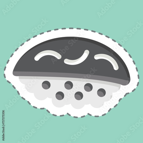 Sticker line cut Hirame. related to Sushi symbol. simple design editable. simple illustration photo