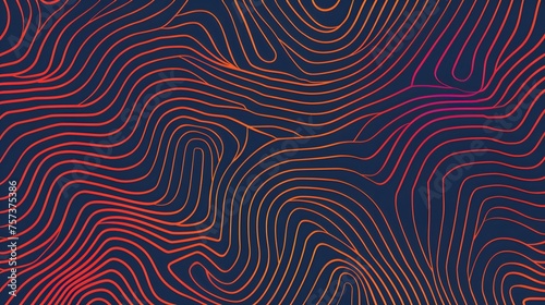contour topographic wave lines background  red abstract pattern texture on dark surface