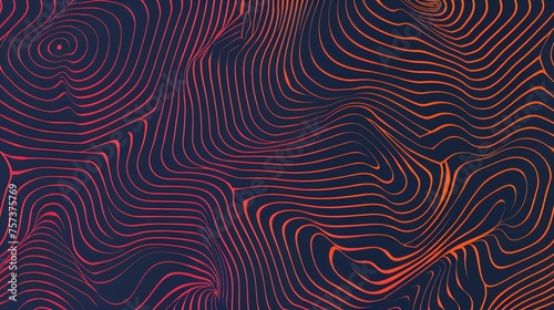 contour topographic wave lines background  abstract red pattern texture on dark surface