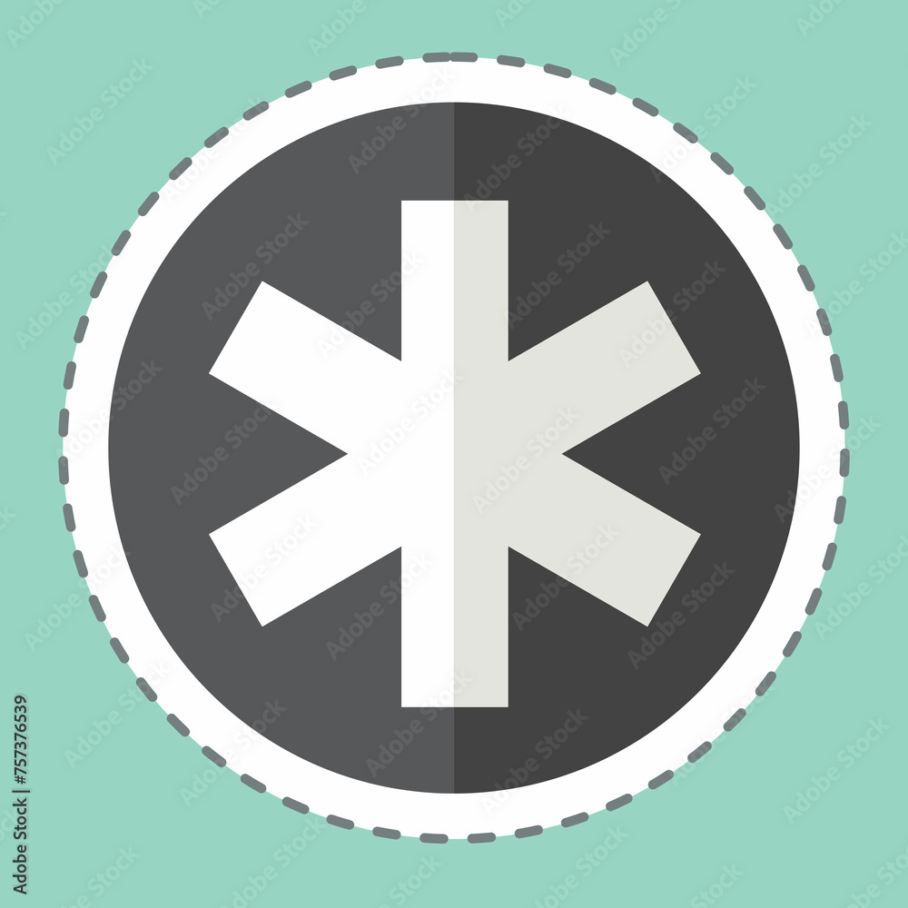 Obraz premium Sticker line cut Emergency. related to World Cancer symbol. simple design editable. simple illustration
