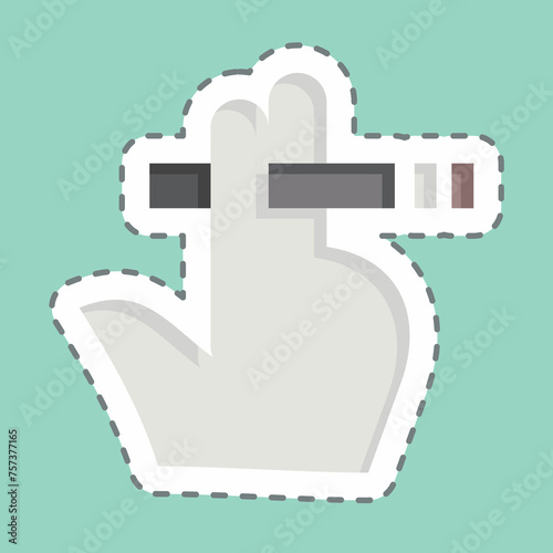 Sticker line cut Smoke. related to World Cancer symbol. simple design editable. simple illustration