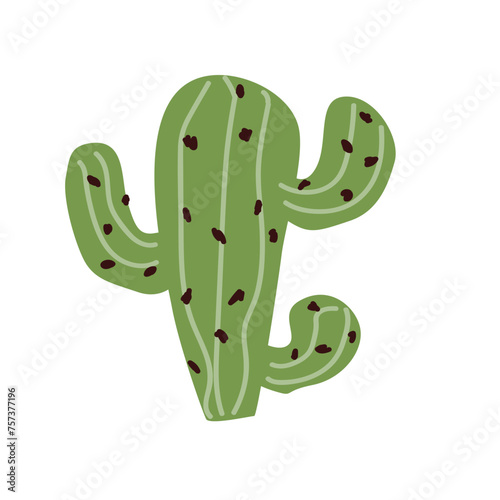 Hand drawn plant cactus icon isolated. Vector illustration can used for greeting card, sticker, banner. 