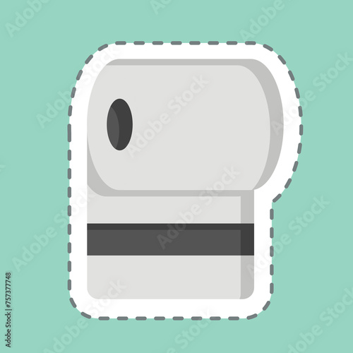 Sticker line cut Toilet Paper. related to Cleaning symbol. simple design editable. simple illustration photo