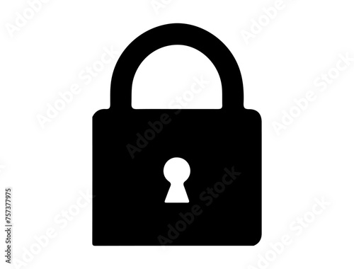 Lock silhouette vector art white background