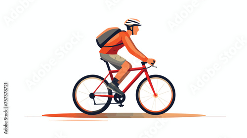 a man riding a bicycle flat icon