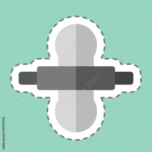 Sticker line cut Thresh Flour. related to Cooking symbol. simple design editable. simple illustration