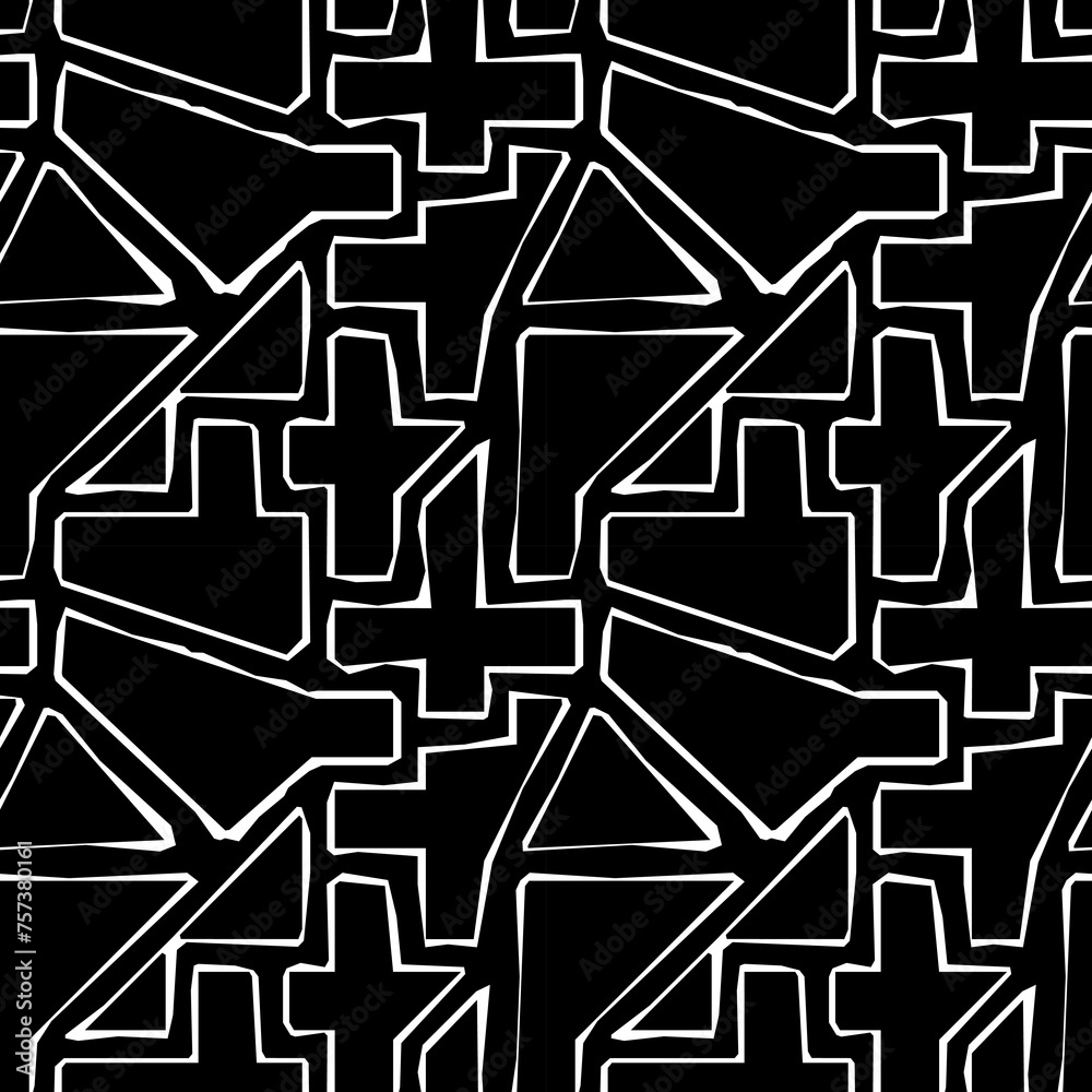 Seamless pattern. Figures ornament. Folk wallpaper. Polygons, triangles backdrop. Embroidery background. Tribal motif. Ethnic mosaic. Digital paper, textile print, web design, abstract. Vector art Seamless pattern. Figures ornament. Folk wallpaper. Polygons, triangles backdrop. Embroidery background. Tribal motif. Ethnic mosaic. Digital paper, textile print, web design, abstract. Vector art
