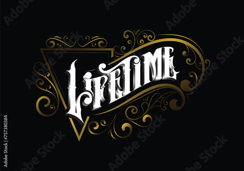 LIFETIME lettering custom template design