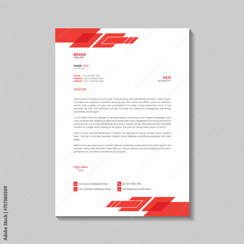 Corporate business letterhead template design Corporate business letterhead template design