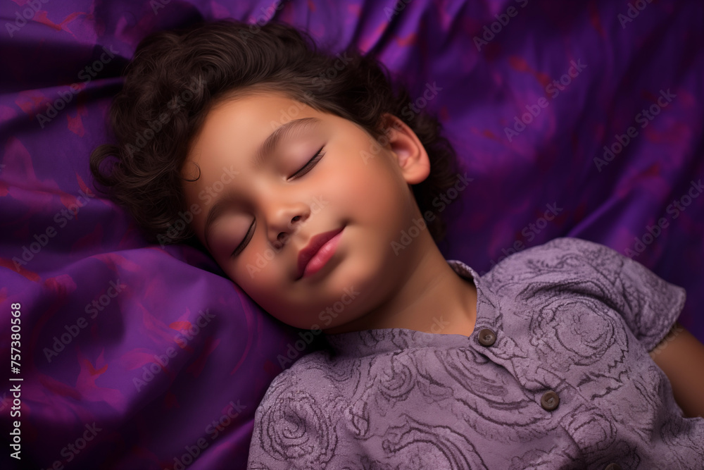 Studio portrait of cute tired sleeping child on white and colour background Studio portrait of cute tired sleeping child on white and colour background