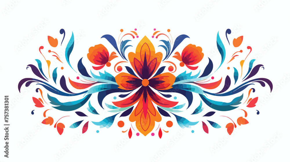 Abstract symmetry ornament floral pattern 