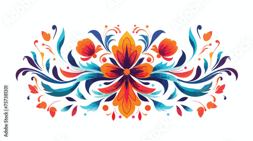 Abstract symmetry ornament floral pattern 