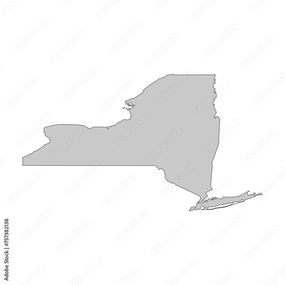 United States of America, New York state, map borders of the USA New
