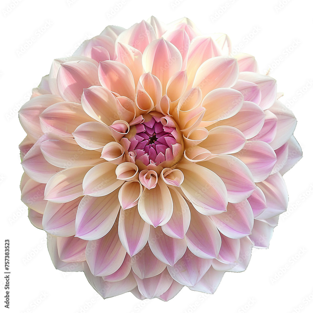 Fototapeta premium Dahlia white, transparent background, isolated image, generative AI
