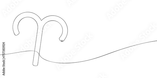 A single line drawing of a aries. Continuous line aries icon. One line icon. Vector illustration