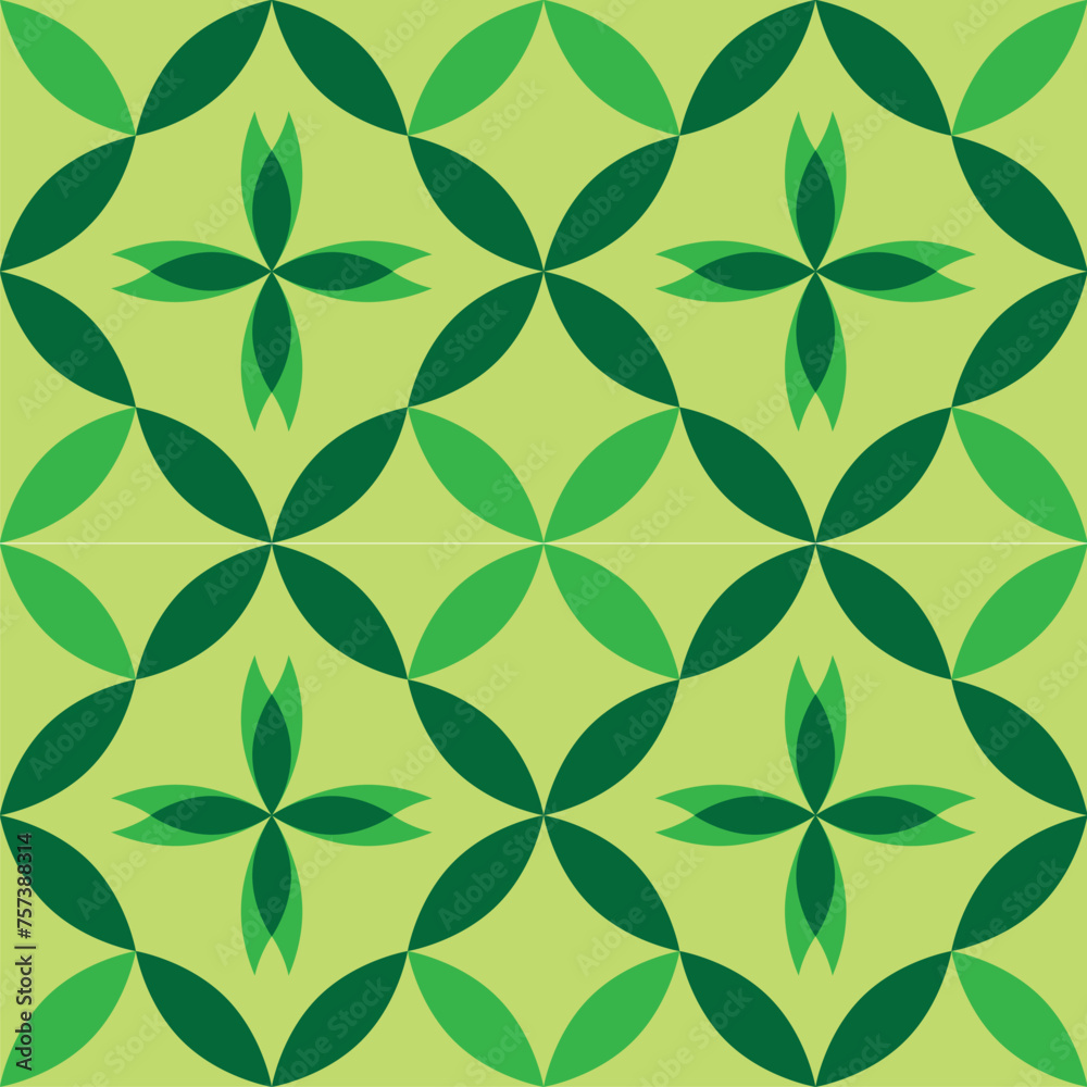seamless pattern with green leaves