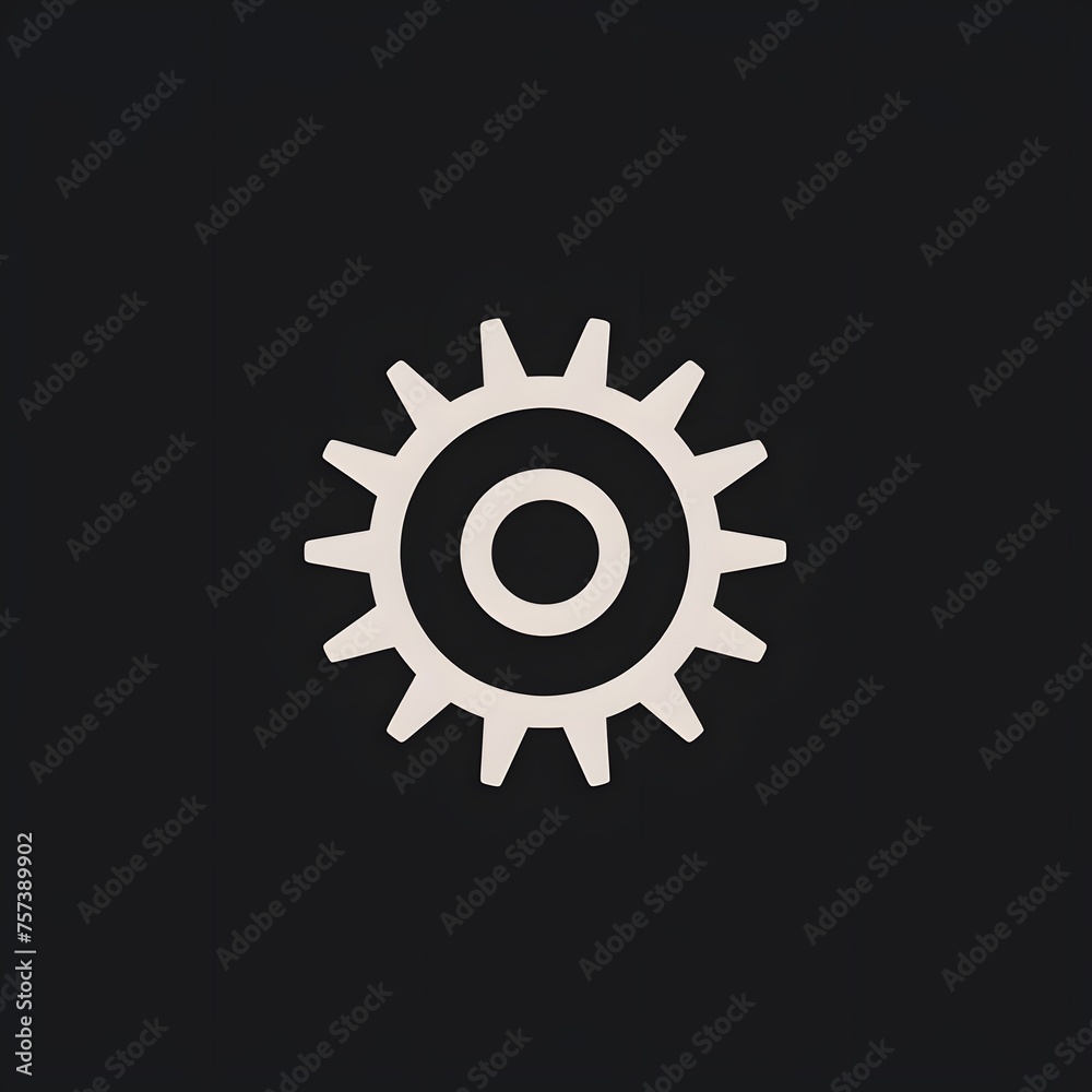 gear icon on blue background, Generative AI gear icon on blue background, Generative AI
