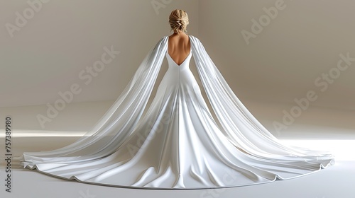 Elegant bride with luxurious flowing gown