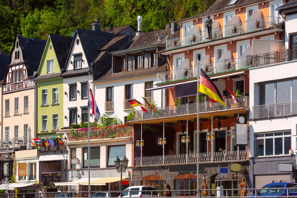 Sunny Cochem, beautiful town on romantic Moselle river, Germany