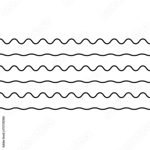 Waves outline icon. set of zigzag and wave borders, eps10