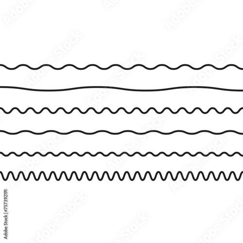 Wavy, criss-cross, zig-zag lines. Set of different levels, eps10