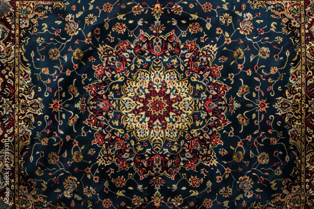 Arabic carpet. Texture old floor. Generate Ai - obrazy, fototapety, plakaty 
