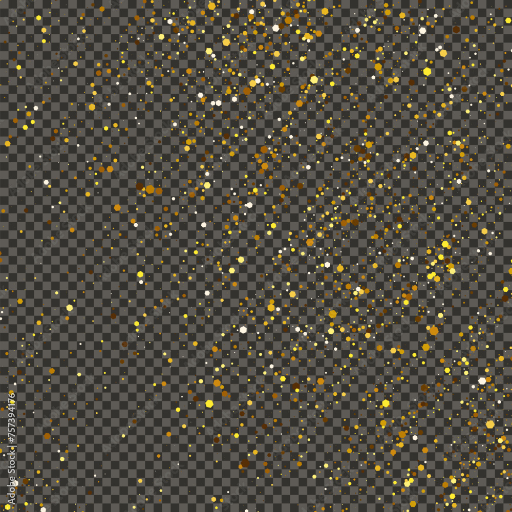 Gold glittering dust on transparent backdrop Gold glittering dust on transparent backdrop