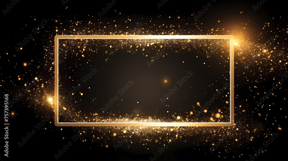 Obraz premium Luxurious golden glitter frame