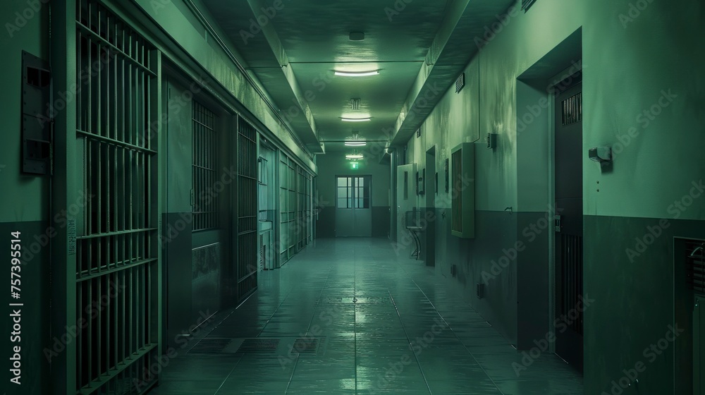 abandoned prison greenish color palette