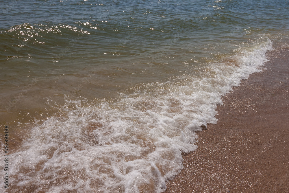 Sea view. Big and stormy waves of the Black Sea on a sunny day. Small depth of field Sea view. Big and stormy waves of the Black Sea on a sunny day. Small depth of field