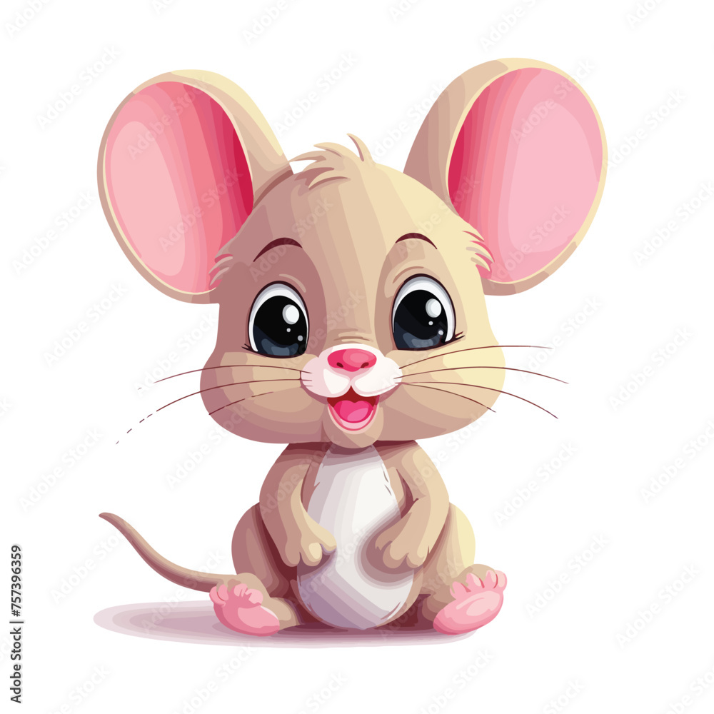 Adorable Mouse Clipart isolated on white background