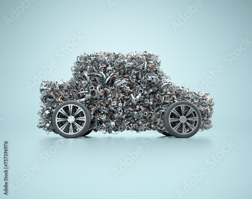 The car consists of thousands of mechanical parts.