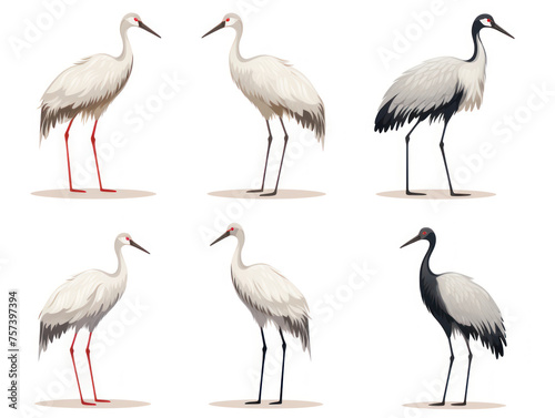 Crane collection set isolated on transparent background, transparency image, removed background © transparentfritz