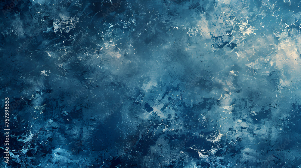 Title: Blue grunge marbled texture banner with space for text, abstract background for artistic projects and Generative AI

 - obrazy, fototapety, plakaty 