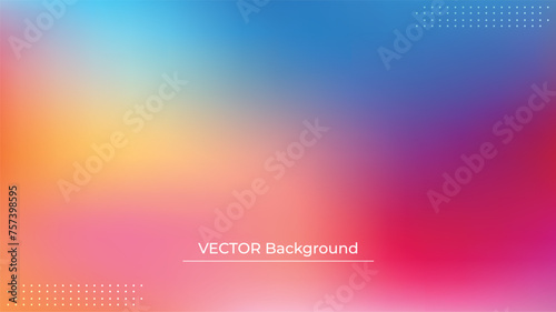 Smooth and blurry colorful gradient mesh background. Modern bright rainbow colors. Easy editable soft colored vector banner template. Premium quality