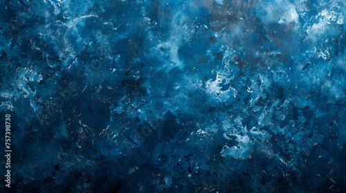 Title: Blue grunge marbled texture banner with space for text, abstract background for artistic projects and Generative AI