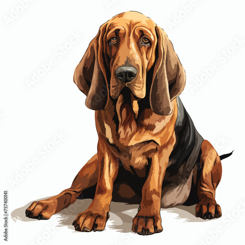 Bloodhound Clipart isolated on white background