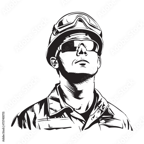 Builder man, construction worker in hard hat, vector Illustration