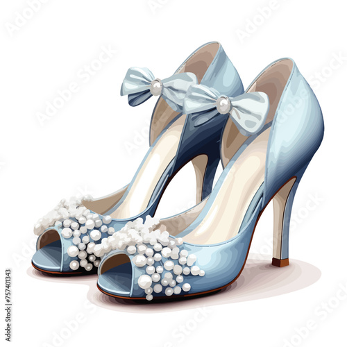 Bridal Shoes Clipart isolated on white background