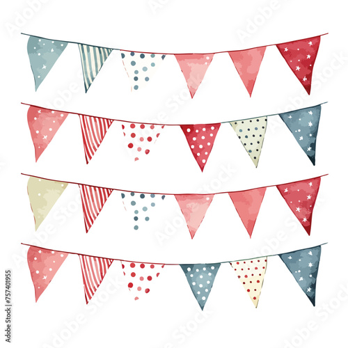 Bunting Clipart isolated on white background