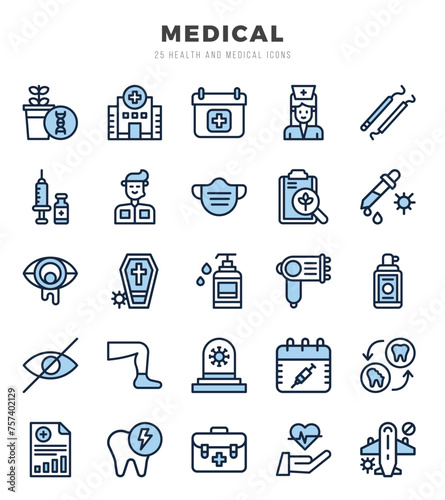 MEDICAL icons set for website and mobile site and apps.