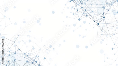Clean blue network lines on a white background