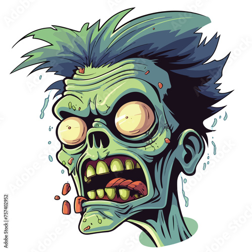 Cartoon Zombie Clipart isolated on white background