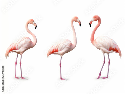 flamingo collection set isolated on transparent background, transparency image, removed background © transparentfritz