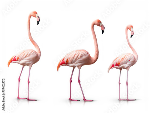 flamingo collection set isolated on transparent background  transparency image  removed background