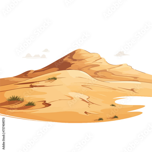 Coastal Sand Dune Clipart isolated on white background