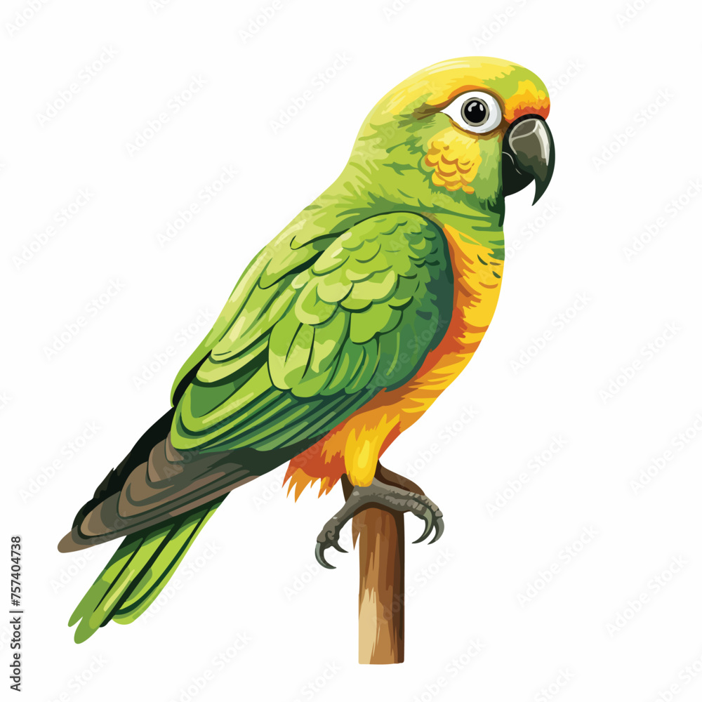 Conure Bird Clipart isolated on white background