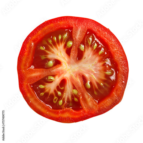 Wallpaper Mural Freshly Cut Tomato with Juicy Red Pulp and Seeds on Isolated or Transparent Background Torontodigital.ca