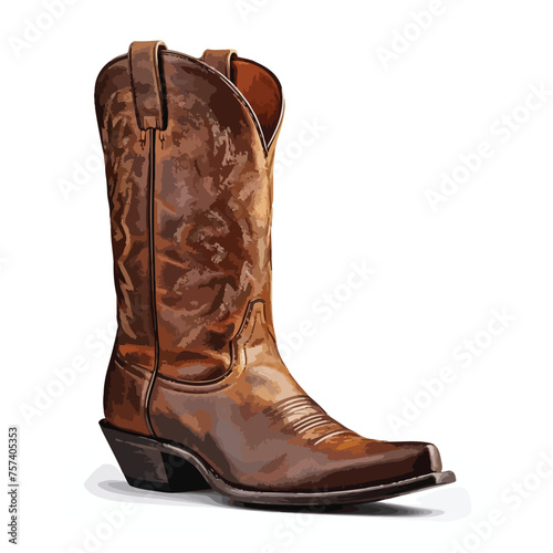 Cowboy Boot Clipart isolated on white background