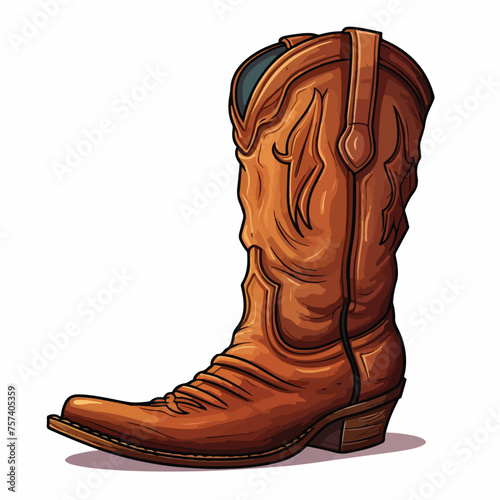 Cowboy Boot Clipart isolated on white background